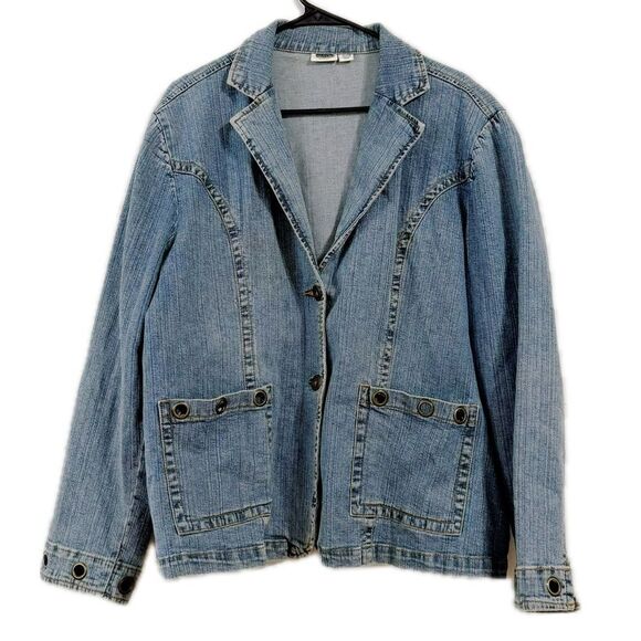 Cato Blue Oversized Jean Jacket with Contrast Stitching - Picture 1 of 4
